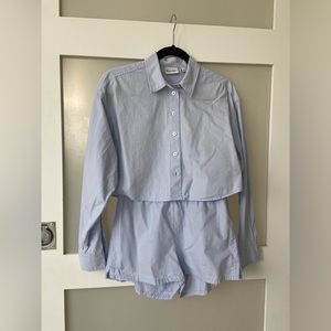 Breezy Stripe Shirt and Shorts Set